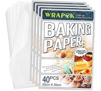 WRAPOK Carta Pergamena Forno Lenzuola Di Cottura A Non Bastone Vernici per La Di Pergamene Pre-Tagliata Per Cucinare Le Cucine 8 x 12 Pollici - 160 Pezzi
