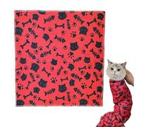 Wrapper toilette per gatti, involucro di burrito per gatti | involucro lenitivo anti-perdite, coperta per avvolgere il gatto, borsa per toilette regolabile antigraffio per gatti,