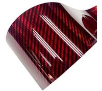Wrapping Pellicola Adesivo in vinile super lucido in fibra di carbonio olografico rosso da 10 cm di larghezza, fai da te, for auto e laptop, foglio autoadesivo Pellicola Wrapping(Red,10CM X 200CM)