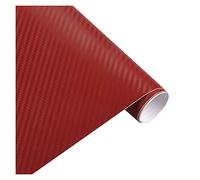 Wrapping Pellicola, Pellicola Auto Wrapping Fibra 30x127cm carbonio 3D della pellicola del vinile Adesivi auto impermeabile Car Styling Wrap Vehicle Manutenzione Accessori moto(Red,50x200cm)