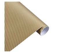 Wrapping Pellicola, Pellicola Auto Wrapping Fibra 30x127cm carbonio 3D della pellicola del vinile Adesivi auto impermeabile Car Styling Wrap Vehicle Manutenzione Accessori moto(Gold,50x200cm)