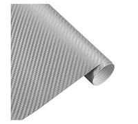 Wrapping Pellicola, Pellicola Auto Wrapping Fibra 30x127cm carbonio 3D della pellicola del vinile Adesivi auto impermeabile Car Styling Wrap Vehicle Manutenzione Accessori moto(Silver,50x600cm)