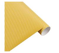 Wrapping Pellicola, Pellicola Auto Wrapping Fibra 30x127cm carbonio 3D della pellicola del vinile Adesivi auto impermeabile Car Styling Wrap Vehicle Manutenzione Accessori moto(YELLOW,50x200cm)