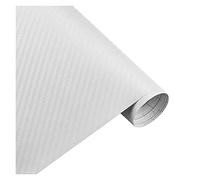 Wrapping Pellicola, Pellicola Auto Wrapping Fibra 30x127cm carbonio 3D della pellicola del vinile Adesivi auto impermeabile Car Styling Wrap Vehicle Manutenzione Accessori moto(White,50x600cm)