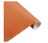 Wrapping Pellicola, Pellicola Auto Wrapping Fibra 30x127cm carbonio 3D della pellicola del vinile Adesivi auto impermeabile Car Styling Wrap Vehicle Manutenzione Accessori moto(Orange,50x200cm)