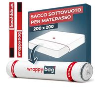 Wrappybag - Sacco Sottovuoto per Materasso King Size - Copertura Impermeabile Riutilizzabile con Clip e Cinghie - Adatto alla maggior parte degli aspirapolvere - Ideale per Trasloco e Salvaspazio