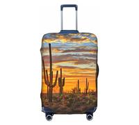 Wratle Copertura protettiva elastica per valigie, adatta per bagagli da 45,7 a 76,7 cm, con girasole, Cactus al tramonto nel deserto, S