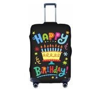 Wratle Copertura protettiva elastica per valigie, adatta per bagagli da 45,7 a 76,7 cm, motivo: squalo oceano, Happy Birthday Big Cake, XL