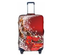 Wratle Copertura protettiva elastica per valigie, adatta per bagagli da 45,7 a 76,7 cm, per cuccioli e carlini, Natale magico, L