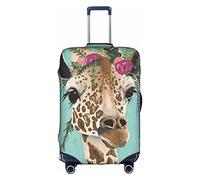Wratle Copertura protettiva elastica per valigie, adatta per bagagli da 45,7 a 76,7 cm, per cuccioli e carlini, Giraffa con fiori, XL