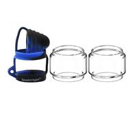 WratryParts 3 in 1 Replacement Bubble Fat Glass Tube Tank Dust Cap Fit For Drag 4 Kit Uforce L TPD Tank RTA (With Black Blue)