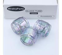 WratryParts 3pcs Replacement Multicolor Rainbow Fat Glass Tube Tank For TFV12 prince RTA Tank (Multicolor)