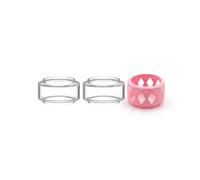 WratryParts 3pcs Replacement Straight Fat Bubble Glass Tube Tank For Kylin M Pro RTA Tank Silicone Ring (With Pink Ring)