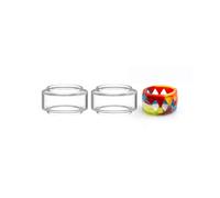 WratryParts 3pcs Replacement Straight Fat Bubble Glass Tube Tank For Kylin M Pro RTA Tank Silicone Ring (With Rainbow Ring)