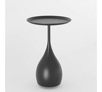 WRatx Tavolino in Metallo con Vassoio Superiore, tavolino Rotondo da caffè, tavolino da Divano, tavolino Moderno, Comodino per Camera da Letto, Facile Montaggio (Nero)