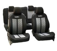 WRC 007588 Set fodere Auto Universali, Anteriore Posteriore 2/3-1/3, Racing Nero/Argento
