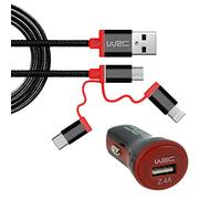 WRC Kit Caricatore Universale 3 in 1 Presa Accendisigari e Cavo Multipunta
