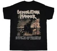 WRdrtFTYH Demolition Hammer Epidemic of Violence T-Shirt Cotton Black M