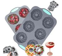 Wreath Ice Mold, 2026 New Silicone Christmas Wreath Ice Cube Moulds, Holiday Molds for Baking, 6 Hole Silicone DIY Mold for Desserts, Cakes, DIY Crafts & Whiskey, Cocktail Ice Cube Maker (A)