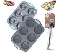 Wreath Ice Mold, Wreath Ice Mold for Holiday Cocktails, 6 Hole Wreaths Ices Cubes, Silicone Christmas Wreaths Ices Cube Tray, for Cubes, Donuts, Soap & Chocolate, Easy Release (F)