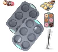 Wreath Ice Mold, Wreath Ice Mold for Holiday Cocktails, 6 Hole Wreaths Ices Cubes, Silicone Christmas Wreaths Ices Cube Tray, for Cubes, Donuts, Soap & Chocolate, Easy Release (I)