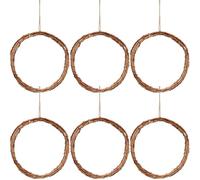 Wreath Ring - 7,9 pollici Rattan Garland Frame, 6 pezzi DIY Natural Rattan Wreath with Hanging Cord | Wreaths Frame for Christmas Decorations, Bedroom, Living Room, Wall, Recinto, Wedding, Party, Home