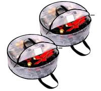 Wreath Storage Container, Garland Decor Organizer, 2 Pieces Transparent Garland Container, For Christmas Halloween Holiday Festival Apartment Wardrobe Garage Attic Laundry