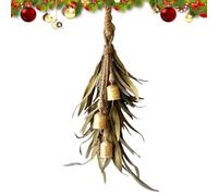 Wreaths - Wreaths For Front Door | Artificial Wreaths | Outdoor Home Decorations For Front Door with Bell, Christmas Indoor Sign Artificial Green Leaves For Living Room - Christmas Bells Decorations
