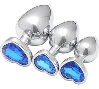 WreGmgg α ρ Giocattoli blu a forma di cuore in acciaio inox, regalo originale per uomo donna