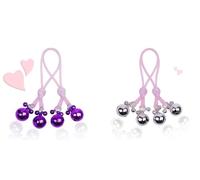 WreGmgg- ̣ σ Decorazioni scintillanti, i fermi a campana argento e viola aggiungono una vibrazione festiva unica-L03