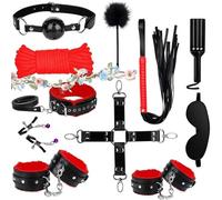 WreGmgg 11 Pezzi in Pelle Indoor Sport Combinazione Set, tra Cui Racchetta, Manette E Manette - D4