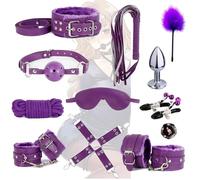 WreGmgg Accessori Per Allenamento Atletico, Set Combinato Di 12 Pezzi In Pelle (viola) - Q