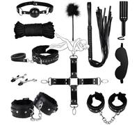 WreGmgg Accessori Per Il Fitness In Pelle Nera Undici Set, Moda Classica, Tocco Confortevole E Durevole, Aiuto Completo Di Allenamento -Z