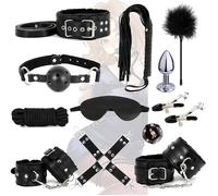 WreGmgg Accessori per l'allenamento atletico, set combinato di 12 pezzi in pelle (nero) - Q