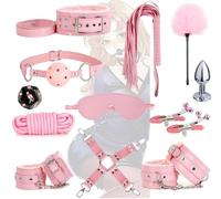 WreGmgg Accessori Per L'allenamento Atletico, Set Combinato Di 12 Pezzi In Pelle (rosa) - Q