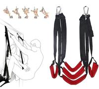 WreGmgg Altalena Multifunzionale in Nylon Rosso Con Tracolla Fitness Yoga Esercizio Di Stretching Per L'altalena.-H