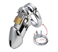 WreGmgg Anello Di Protezione Per Gabbia in Acciaio Inox Con Chiave E Lucchetto Per Il Potenziamento Del Combattimento (45 Mm) -H