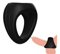 WreGmgg Anello rotondo in silicone nero, moda semplice -Z