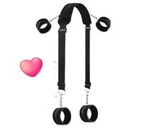 WreGmgg BDSM Classico Multifunzionale Polsini in Nylon Nero, Adatto per Mani, Gambe E Collo, Regalo Coppia - D16