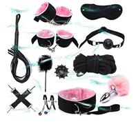 WreGmgg Bondage Set di 12 Pezzi, Cuoio Regolabile con 4 Diverse Combinazioni di Colori, Set Sportivo con Maschera per Gli Occhi E Manette - D6