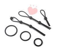 WreGmgg- Cerchio Di Tendenza in Silicone Nero Con Corda Nera Per Mostrare La Tua Personalità Unica Charm-E025