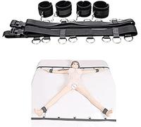 WreGmgg Cinghia da Yoga Multifunzionale, ausilio per Lo Yoga, 1pc, in Pelle, 4 Braccialetti 2 Cinghie, Dimensioni Uniformi, Nero, Camera da Letto all'aperto, Regalo Originale -Z