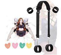 WreGmgg Cinghia Di Allenamento Yoga Cinghia Di Allenamento Gambe In Nylon Nero-Q