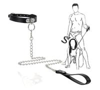 WreGmgg Collana Ad Anello di Ferro in Pelle Nera, Leggera, Comoda da Indossare, Consistenza Morbida, Resistente, Facile da Abbinare, Adatta A Tutti Gli Stili -Z