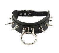 WreGmgg Collana in Pelle borchiata in Nero, Bella e Pratica, Stile Classico, Resistente e Confortevole, per Soddisfare Esigenze diversificate -Z