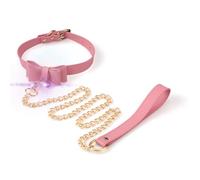 WreGmgg Collana in Pelle con Fiocco Rosa, per Farsi Notare, Durevole, Facile da Installare, Design Portatile, Facile da Pulire E Mantenere, Design alla Moda -Z