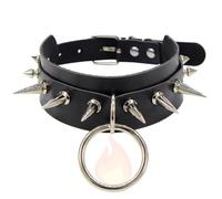 WreGmgg Collana in Pelle Nera con Borchie in Metallo, Design Semplice E Generoso, Elegante E Pratico, Design Innovativo, qualità E Affidabilità Eccellenti -Z