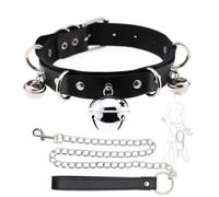 WreGmgg Collana in Pelle Nera con più bracciali, Multifunzionale, Completa, Facile da trasportare, Classica e Resistente, Design Semplice e generoso -Z