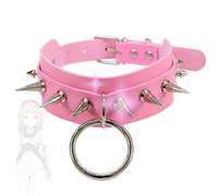 WreGmgg Collana in Pelle Rossa borchiata, Leggera e Portatile, qualità Eccellente, Design Minimalista, Funzionale e Pratico, Facile da Pulire e Mantenere -Z