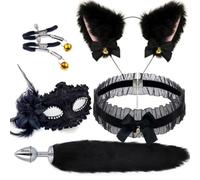 WreGmgg Collana in Pizzo Nero Set 4 Pezzi, Accessori per Feste di Natale, Set Sportivo Camera da Letto, Perfetto per Aerobica - H
